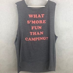 Hollister Tank Top Medium Gray Peach S’more Camp